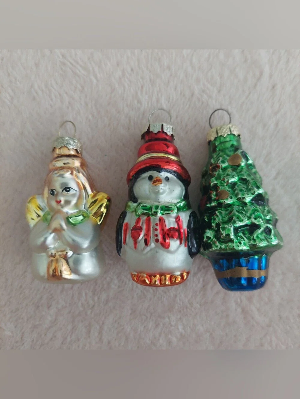 Set Of 11 Vintage Mini Glass Christmas Ornaments/Figurines